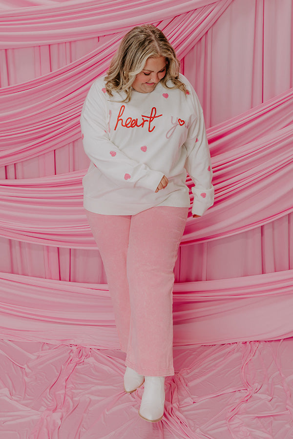 I Heart You Embroidered Sweater Curves Image - 2