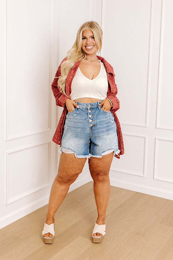 Judy Blue Maribel High Waist Distressed Shorts Curves Image - 5
