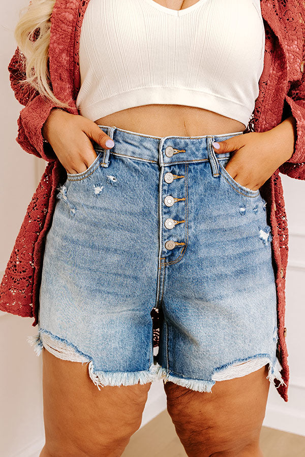 Judy Blue Maribel High Waist Distressed Shorts Curves Image - 2
