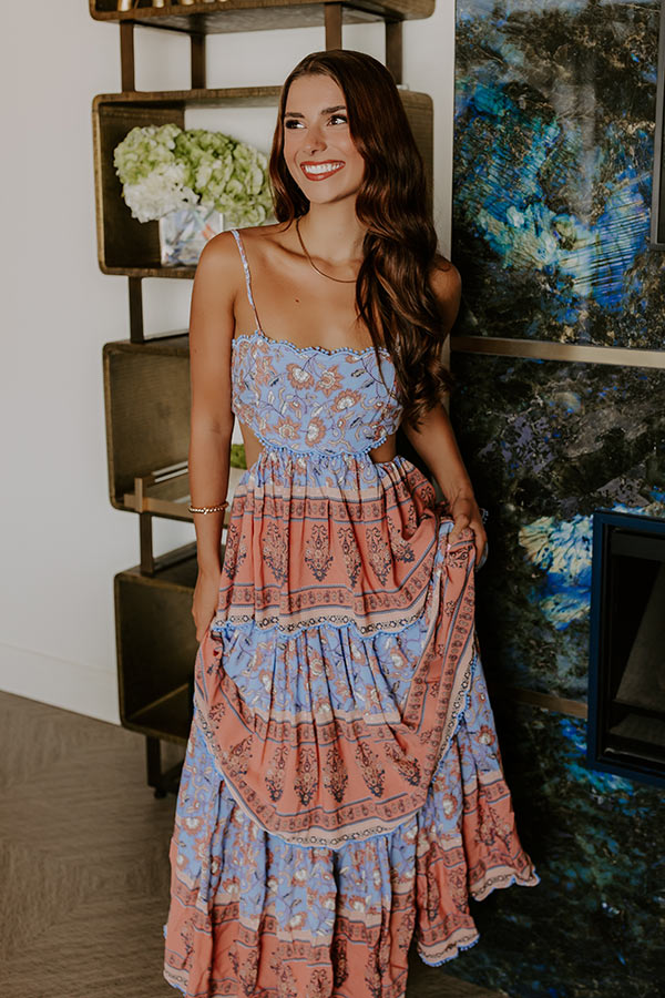 Feeling Boho Tiered Maxi Dress in Sky Blue Image - 4