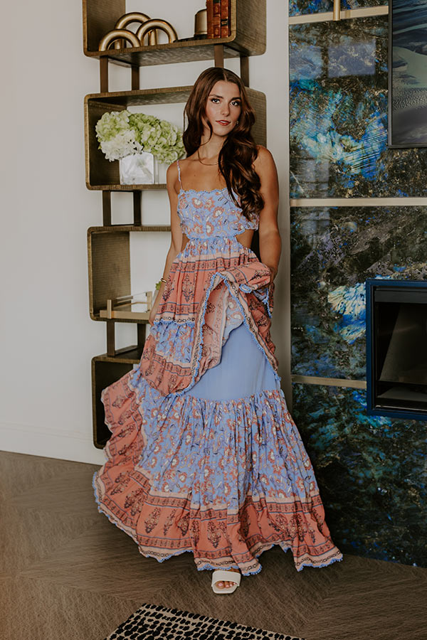 Feeling Boho Tiered Maxi Dress in Sky Blue Image - 1