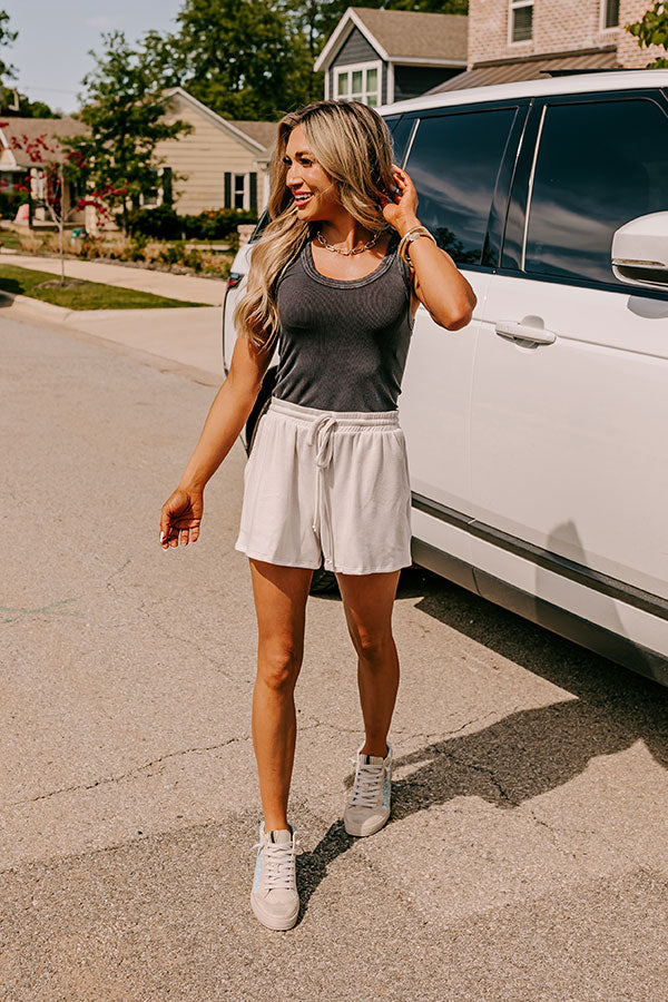 Summer Basic Ribbed Reversible Tank in Vintage Black Image - 2