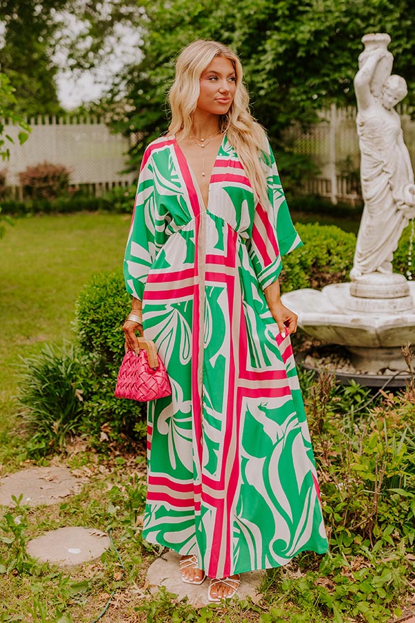 Sunshine and Sangrias Maxi Dress in Green Image - 1