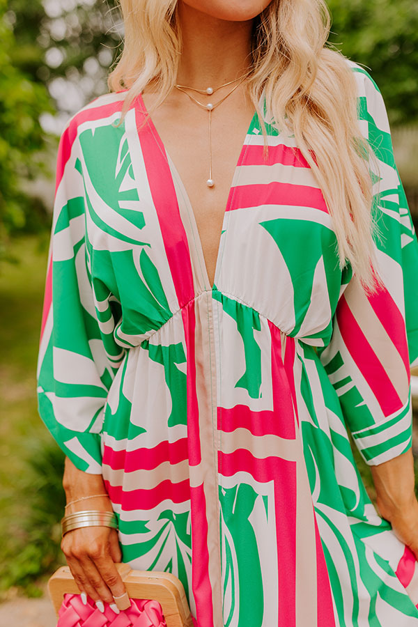 Sunshine and Sangrias Maxi Dress in Green Image - 3