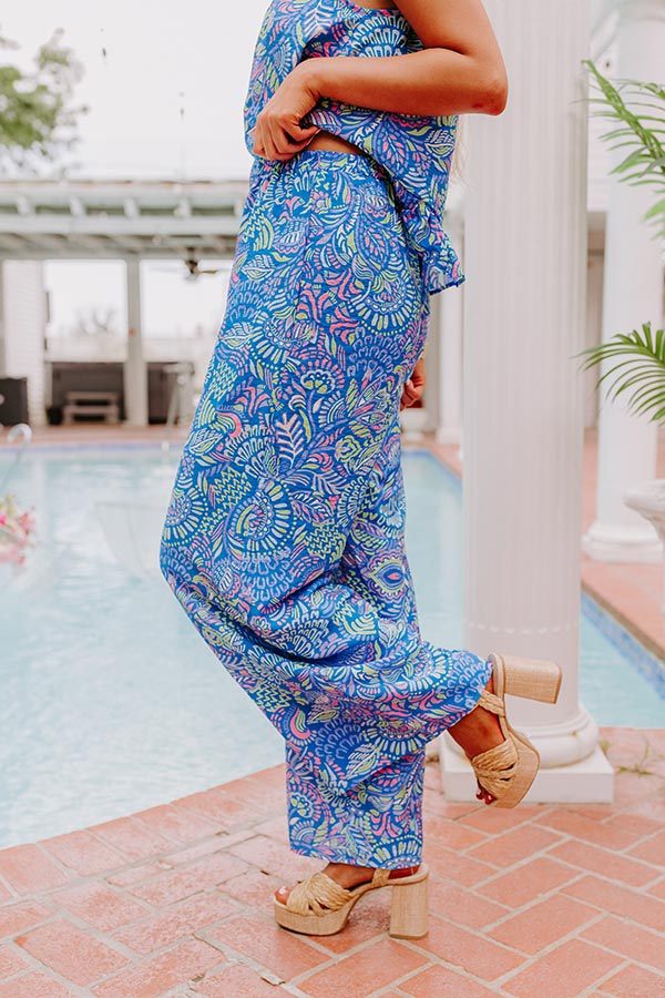 Set For Vacay High Waist Pants in Cobalt Blue Image - 3