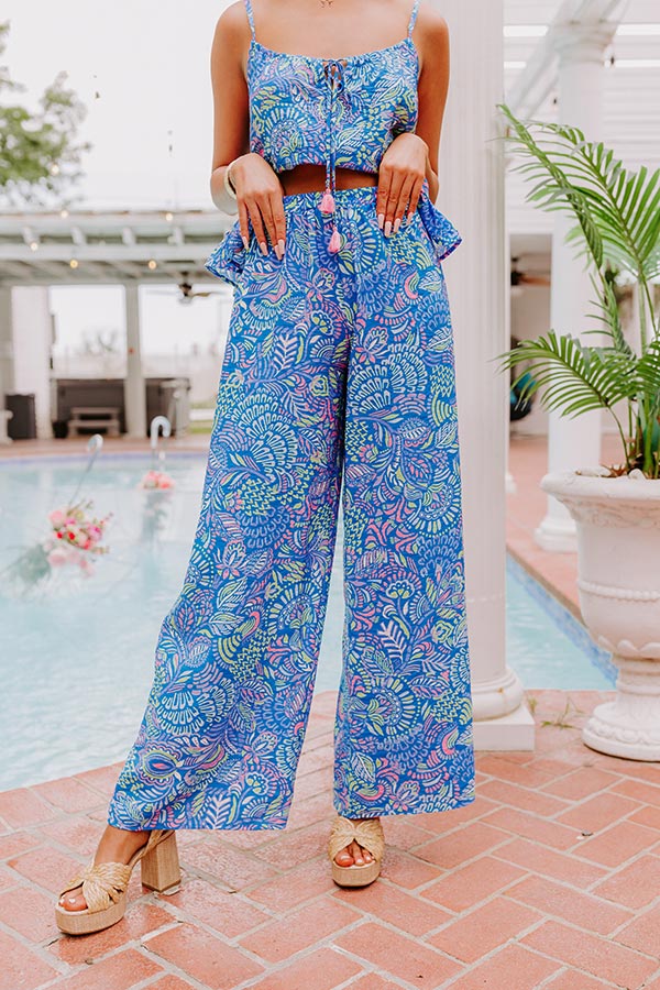 Set For Vacay High Waist Pants in Cobalt Blue Image - 1
