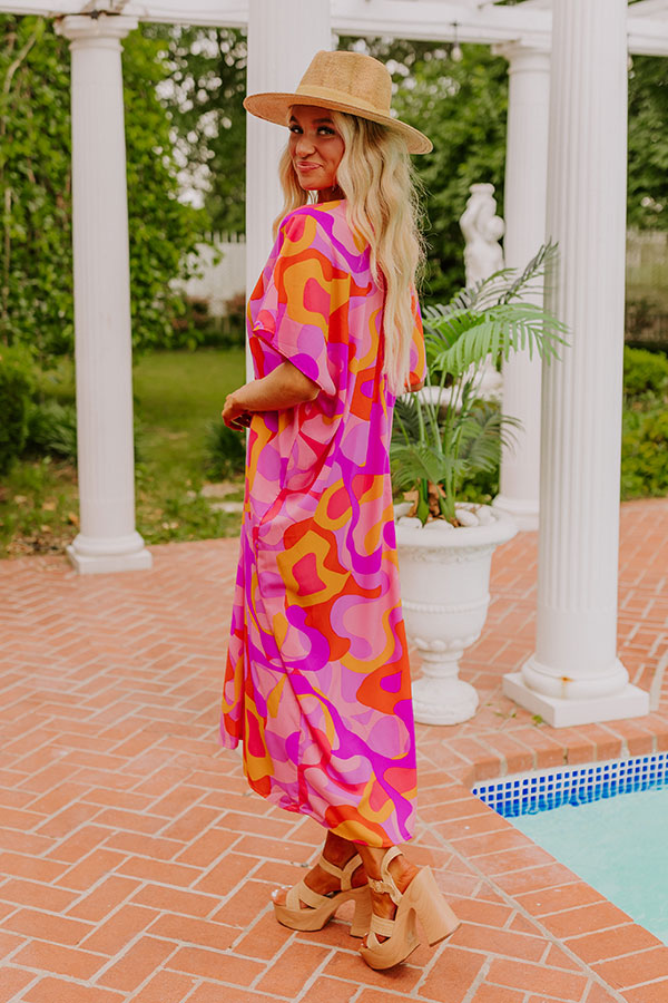 Beachy Days Caftan Midi in Pink Image - 3