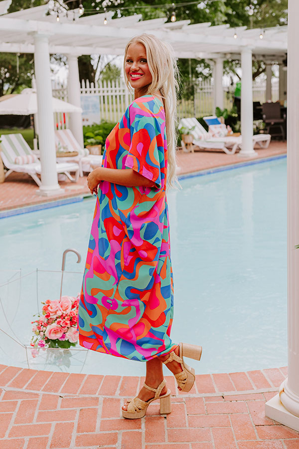 Beachy Days Caftan Midi in Ocean Wave Image - 4