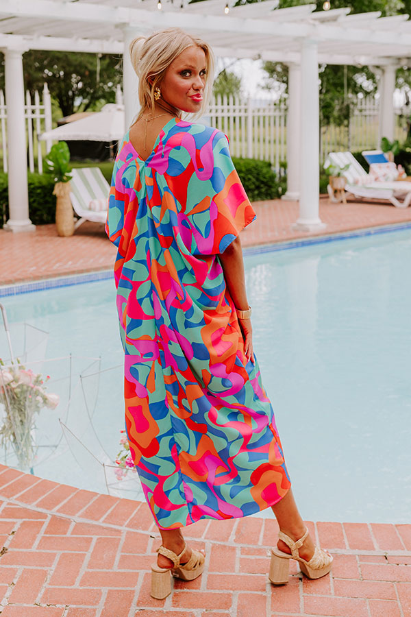 Beachy Days Caftan Midi in Ocean Wave Image - 5