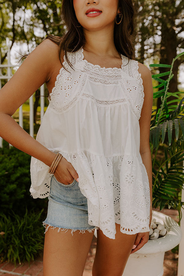Floating On Cloud Nine Eyelet Top Image - 3