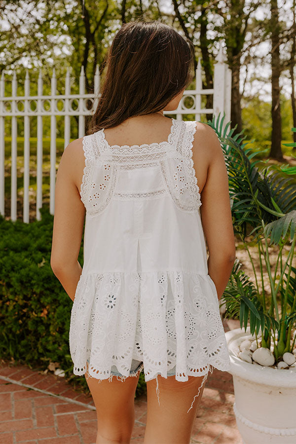 Floating On Cloud Nine Eyelet Top Image - 5