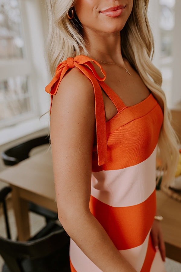 Sunkist Moment Knit Maxi Dress in Orange Image - 2