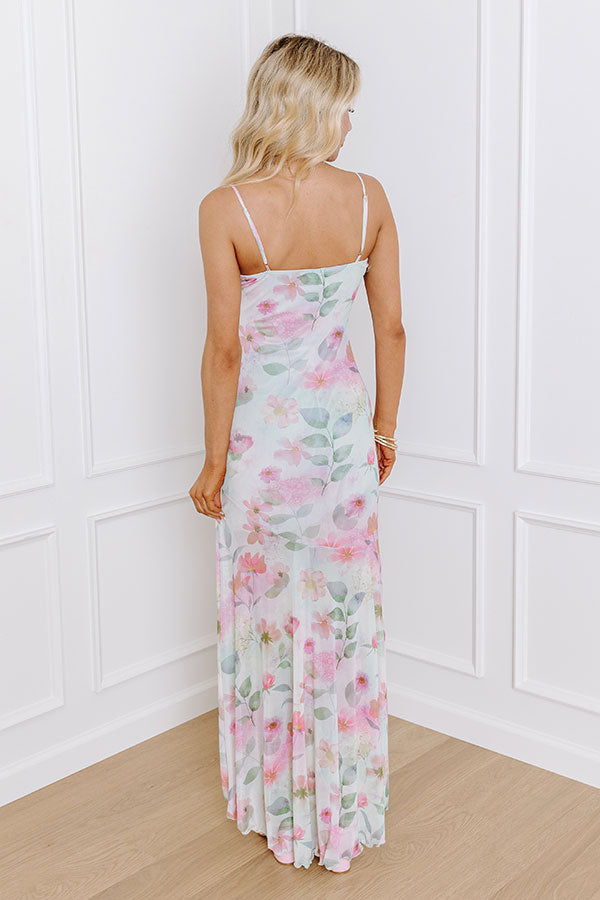 Gorgeous Views Floral Mesh Maxi Dress Image - 4