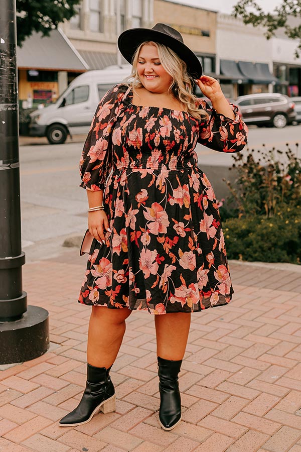 Pretty Petals Smocked Mini Dress Curves Image - 2