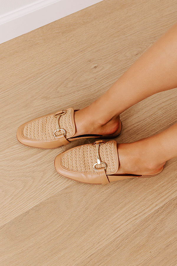 The Hannah Faux Leather Mule Loafer in Tan Image - 2