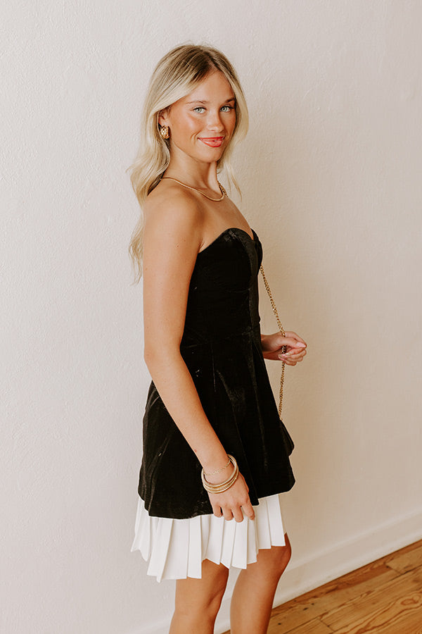 Midnight Rendezvous Velvet Mini Dress Image - 4