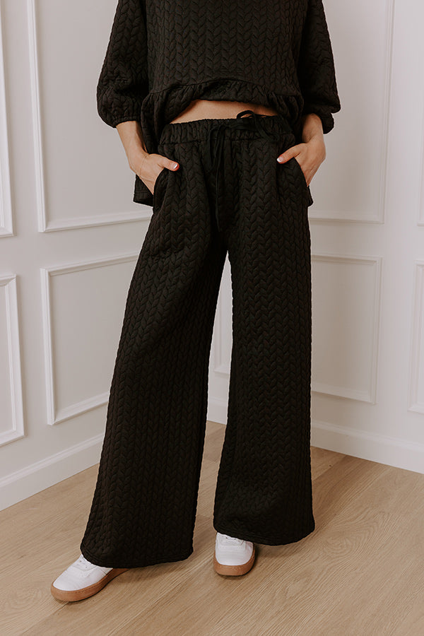 Chic A La Mode High Waist Knit Pants in Black Image - 2