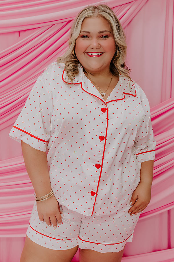 Stolen Hearts Satin Pajama Top Curves Image - 4