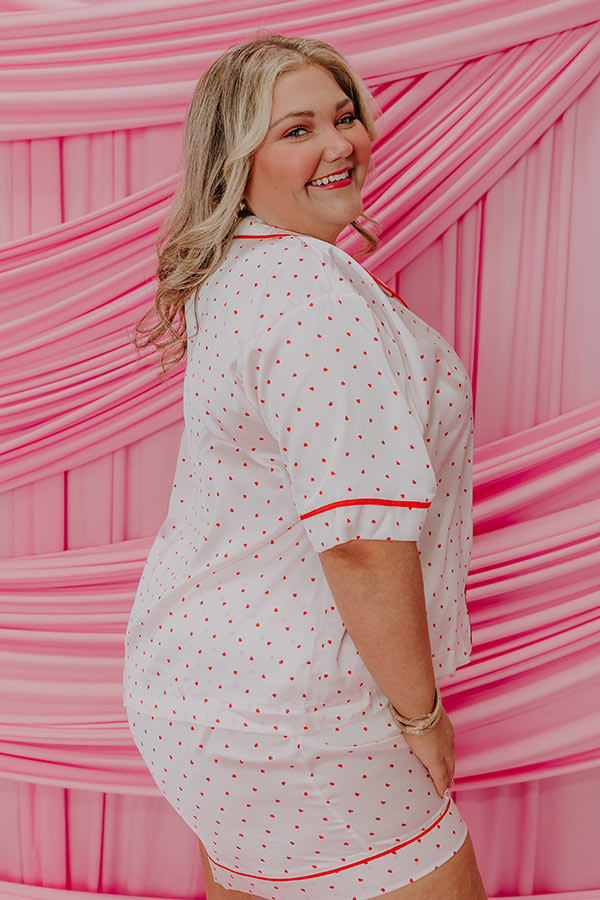 Stolen Hearts Satin Pajama Top Curves Image - 5