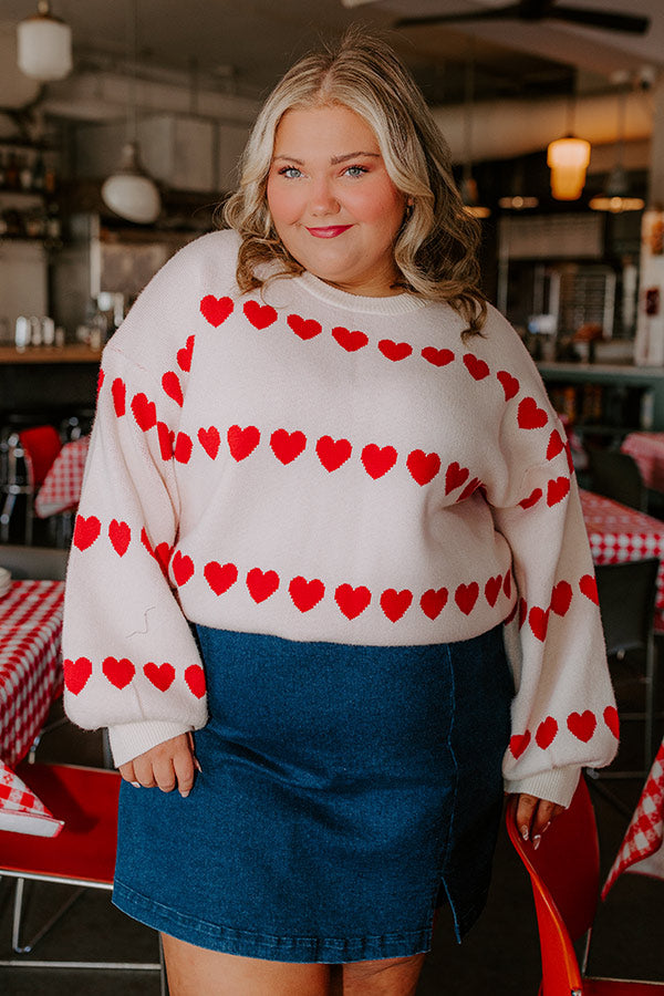 Happy Hearts Knit Sweater Curves Image - 4