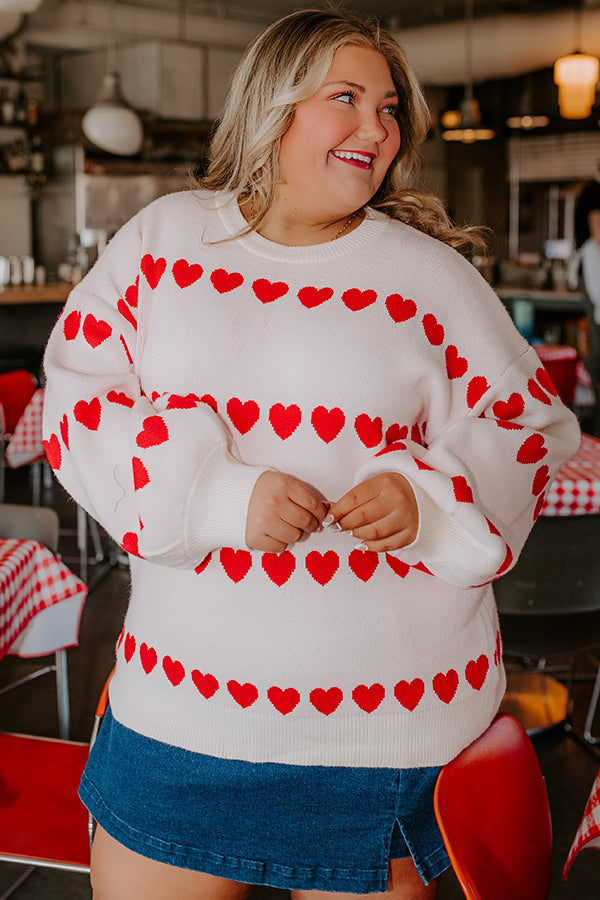 Happy Hearts Knit Sweater Curves Image - 5