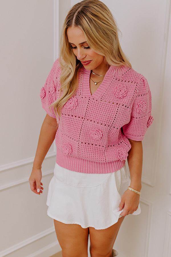 Smiles and Sunshine Knit Top in Pink Image - 1