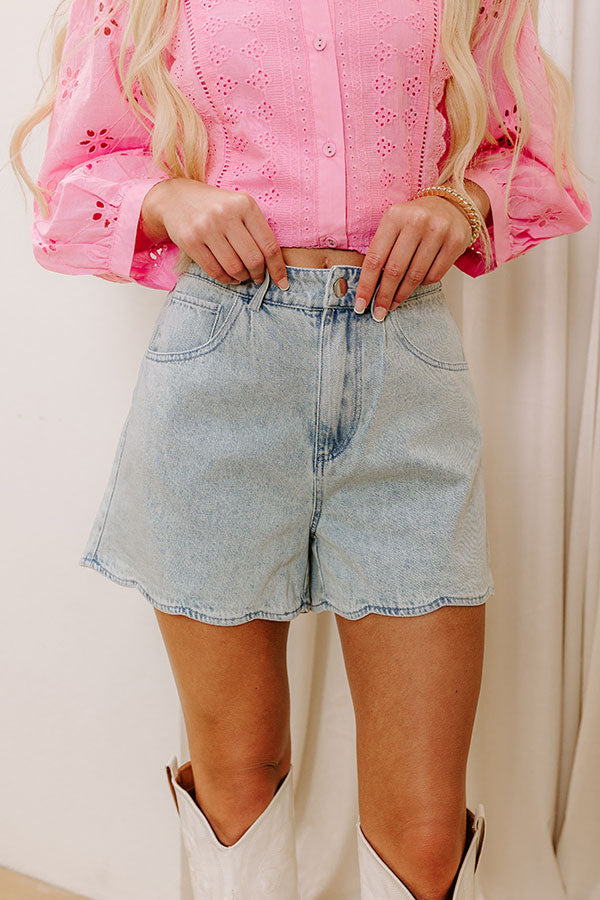 The Farrah High Waist Scalloped Shorts Image - 1