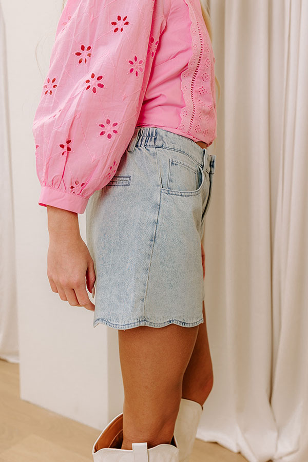 The Farrah High Waist Scalloped Shorts Image - 4