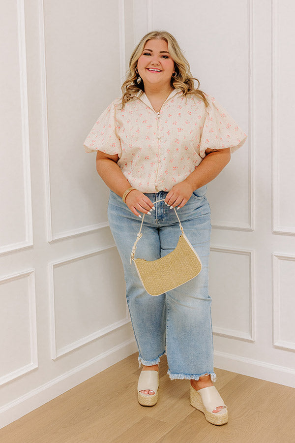 Honeysuckle Fields Floral Eyelet Top Curves Image - 1