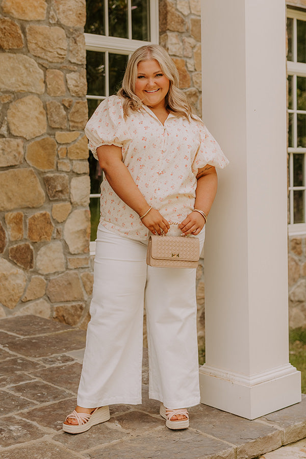 Honeysuckle Fields Floral Eyelet Top Curves Image - 3