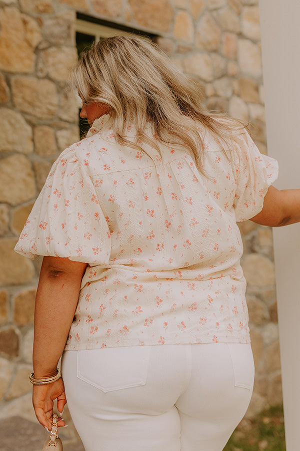 Honeysuckle Fields Floral Eyelet Top Curves Image - 5