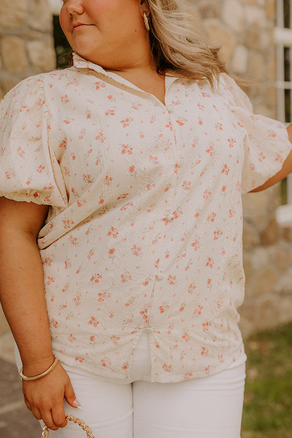Honeysuckle Fields Floral Eyelet Top Curves Image - 4