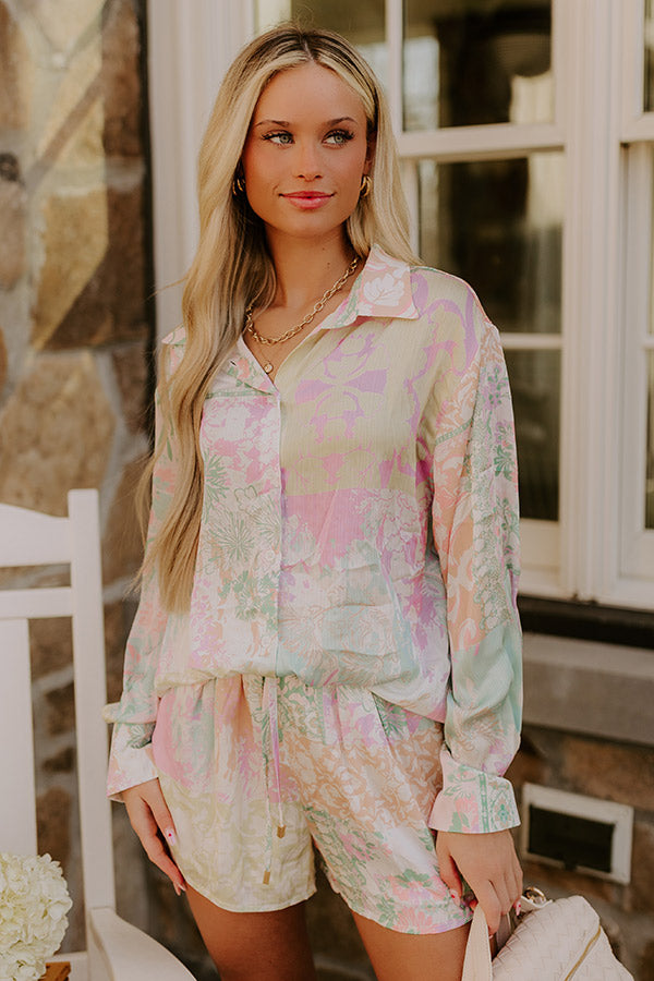 Spring Garden High Waist Floral Shorts Image - 1