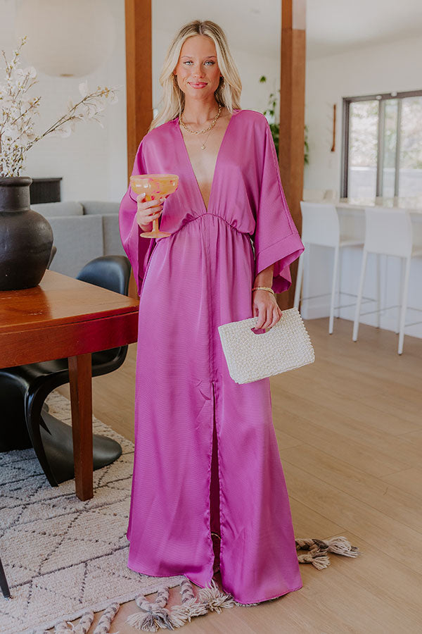 Grand Entrance Satin Maxi Dress in Orchid Image - 1