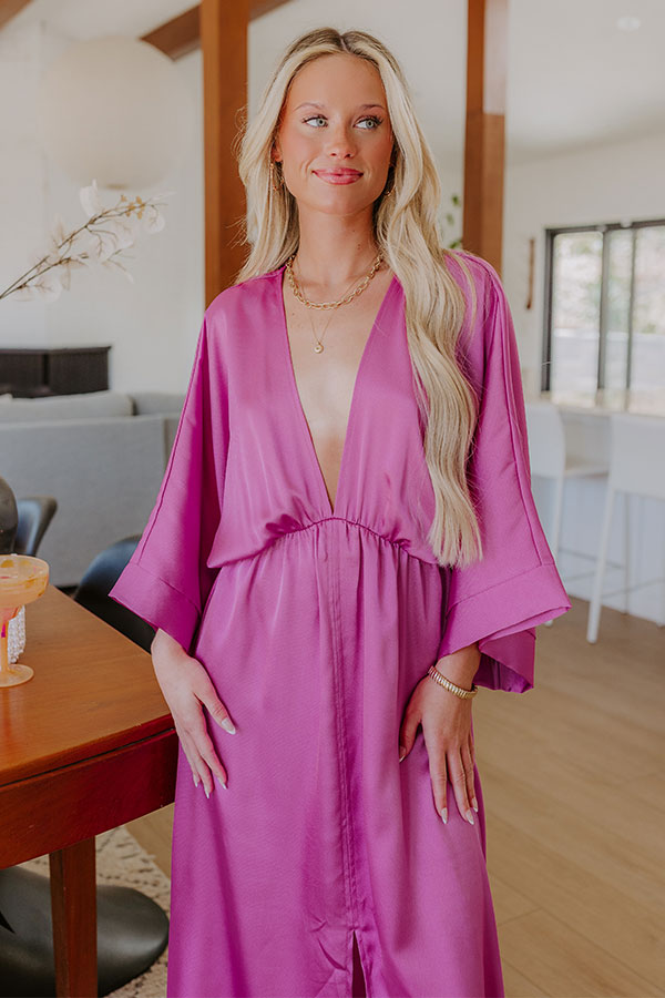 Grand Entrance Satin Maxi Dress in Orchid Image - 2