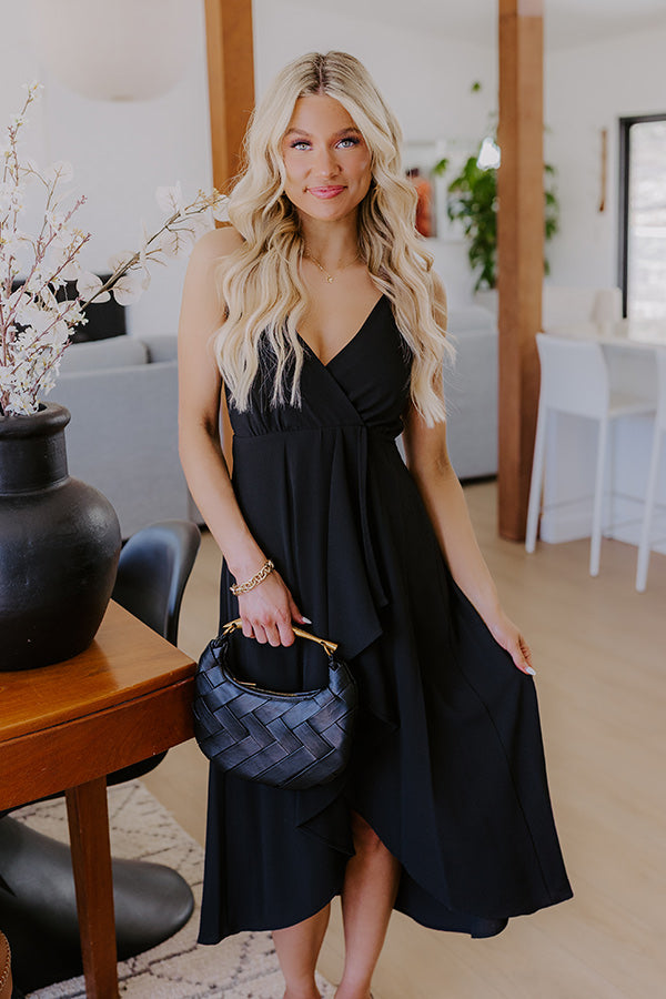 Cocktails First Midi Dress in Black Image - 3