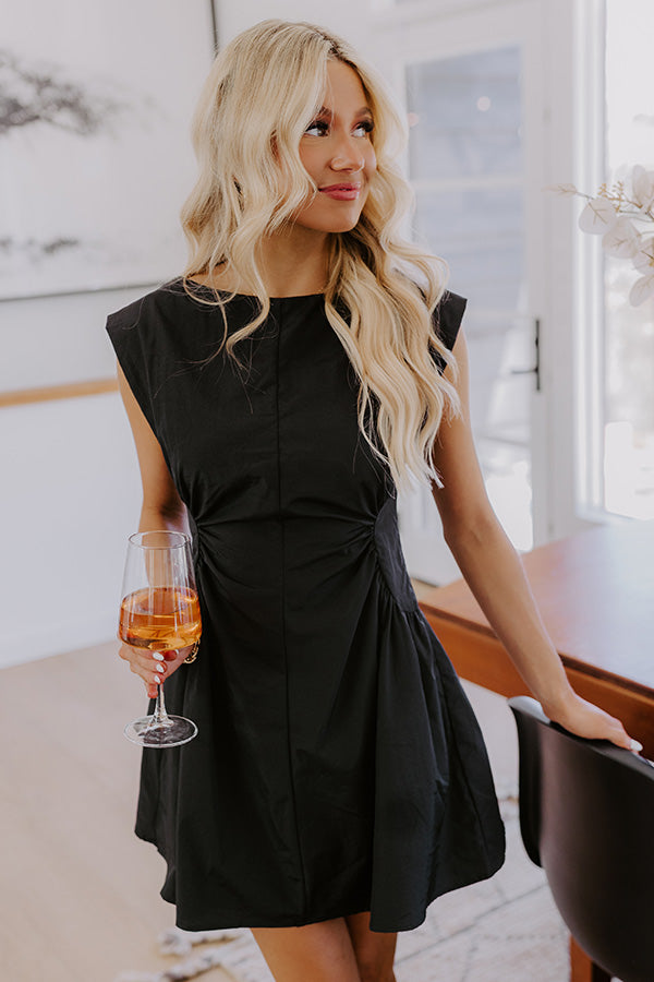 Cheers To Happiness Mini Dress in Black Image - 4
