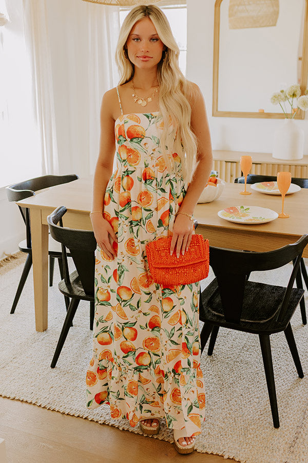 On Holiday Maxi Dress in Orange Image 1