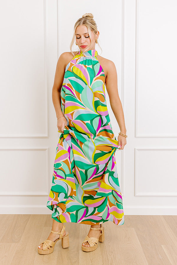 Feel The Groove Maxi Dress in Green Image 1