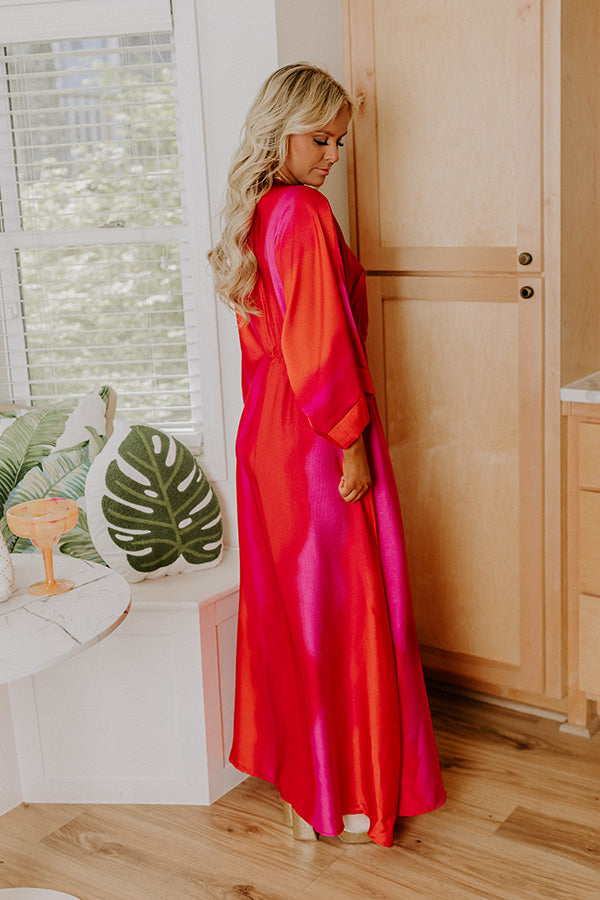 Ocean Whimsy Satin Maxi Dress Image 5