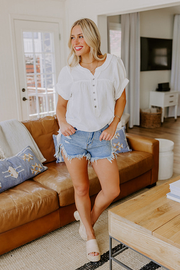 Vista Views Gauze Top in White Image 2