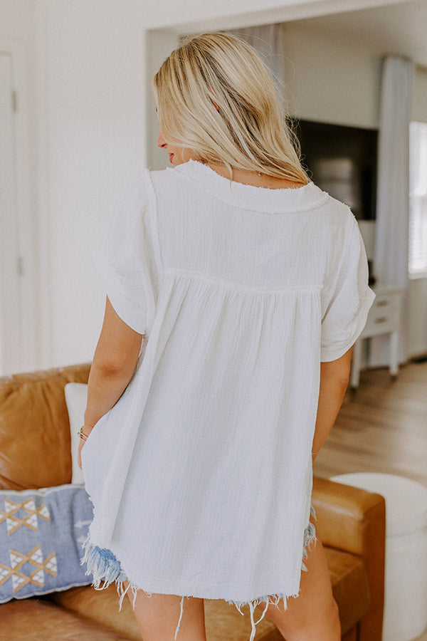 Vista Views Gauze Top in White Image 4