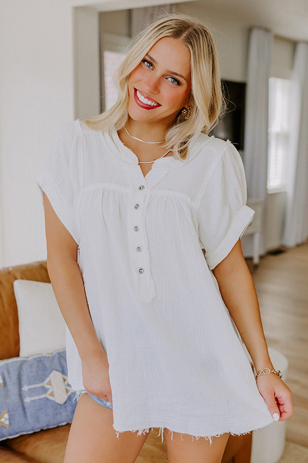 Vista Views Gauze Top in White Image 3