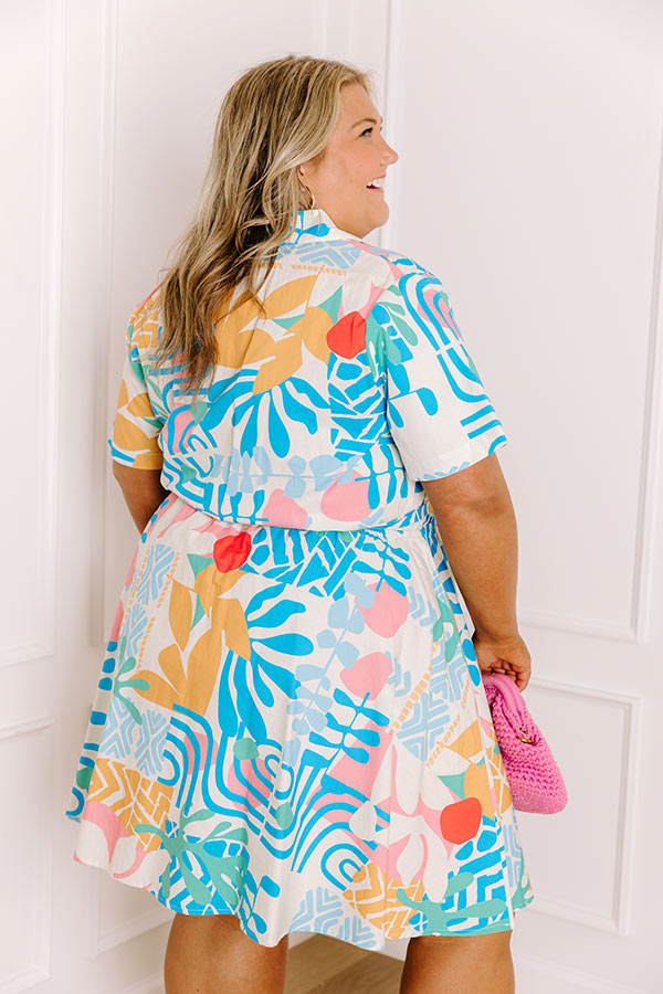 On Island Time Button Down Mini Dress Curves Image 4