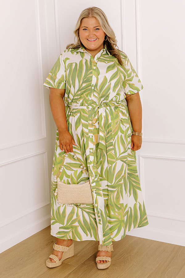Island Oasis Button Down Midi Dress Curves Image 2
