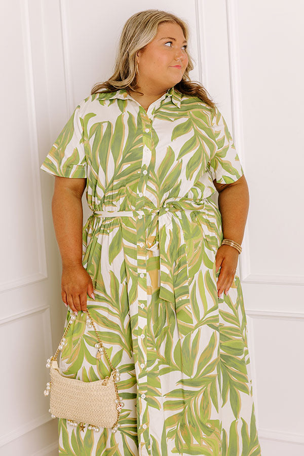 Island Oasis Button Down Midi Dress Curves Image 3