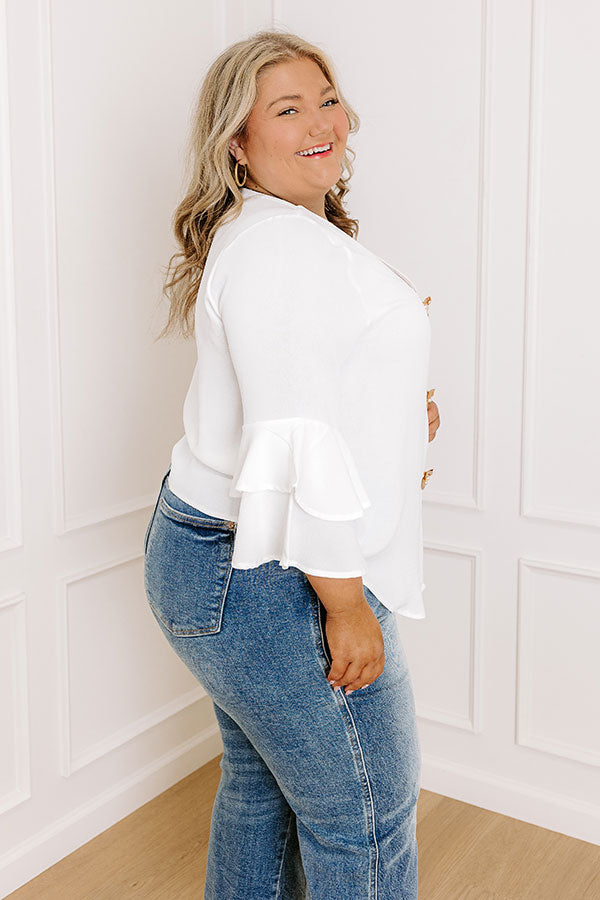 Mojitos On The Patio Shift Top in White Curves Image 3