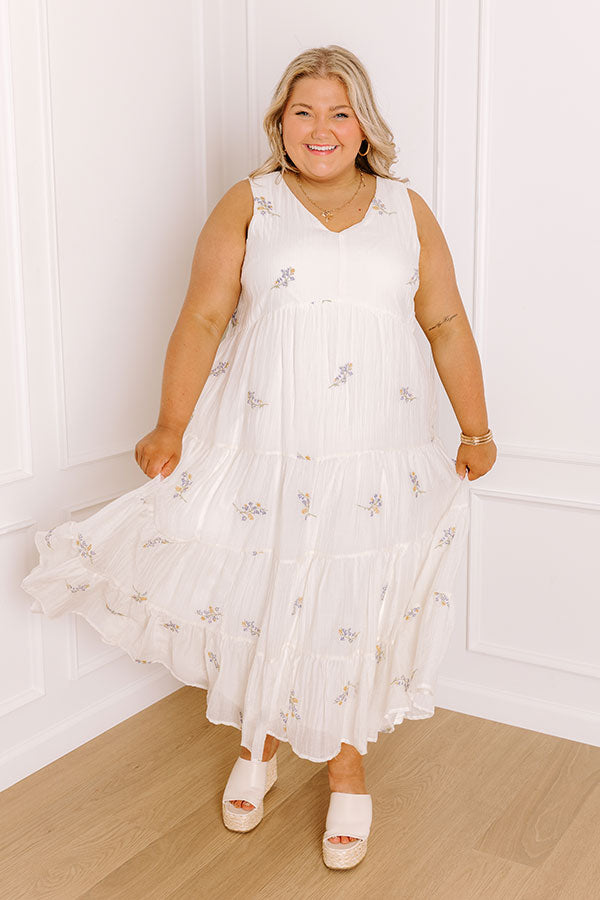 Chasing Wildflowers Embroidered Midi Dress Curves Image 1