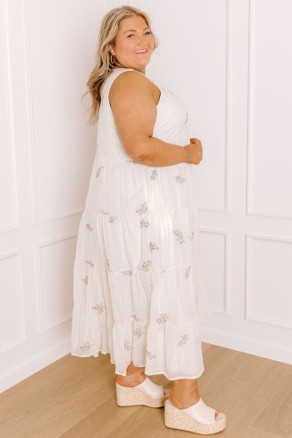 Chasing Wildflowers Embroidered Midi Dress Curves Image 3