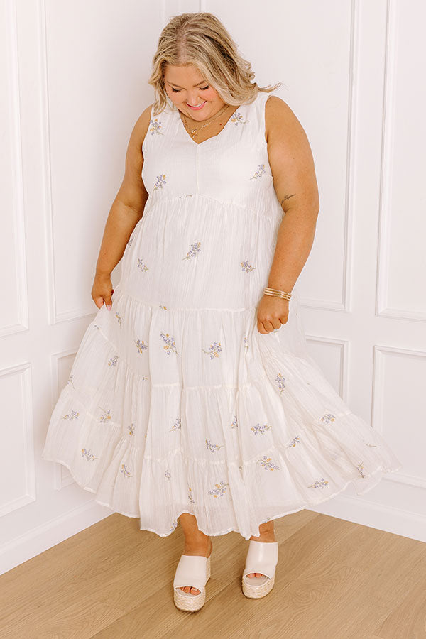 Chasing Wildflowers Embroidered Midi Dress Curves Image 5